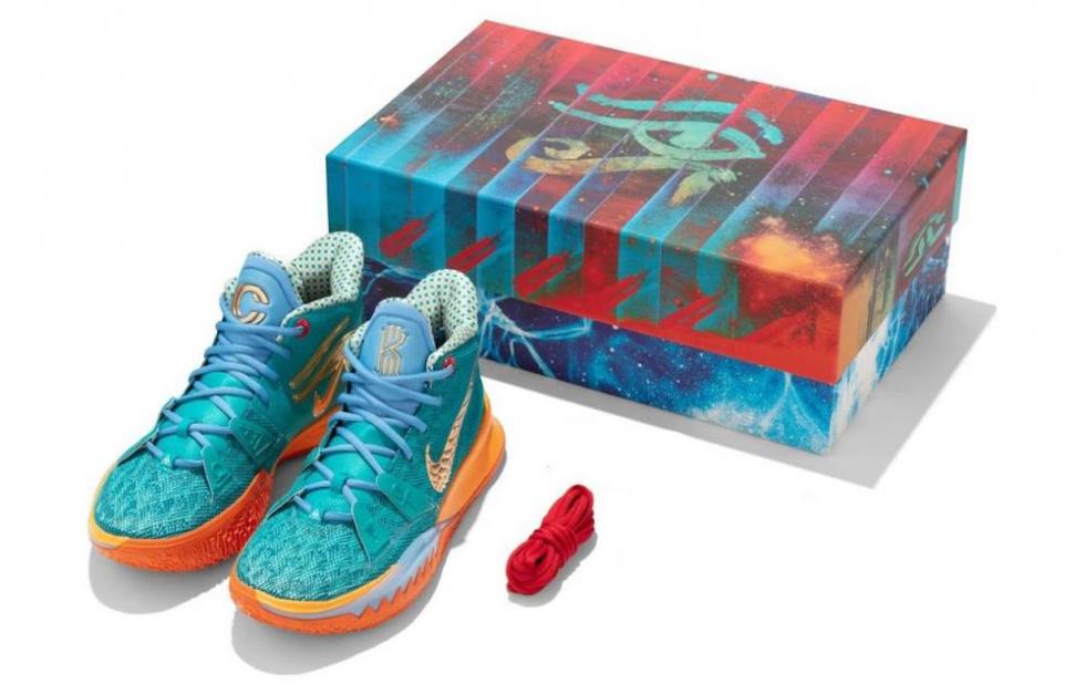 Concepts X Nike Kyrie 7 Basketball Shoes Unisex Mid-Top Blue Orange
