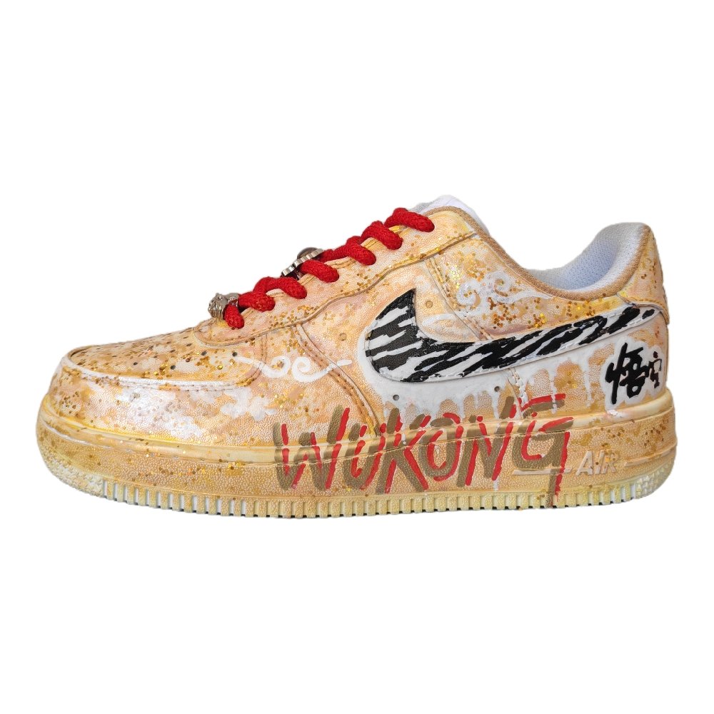 Nike Air Force 1 Abrasion Resistant Low Top Skateboard Shoes Unisex Gold
