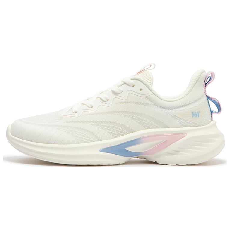 361° Cushioning, Wear Resistant Low Top Sprint Running Shoes Women's White Blue