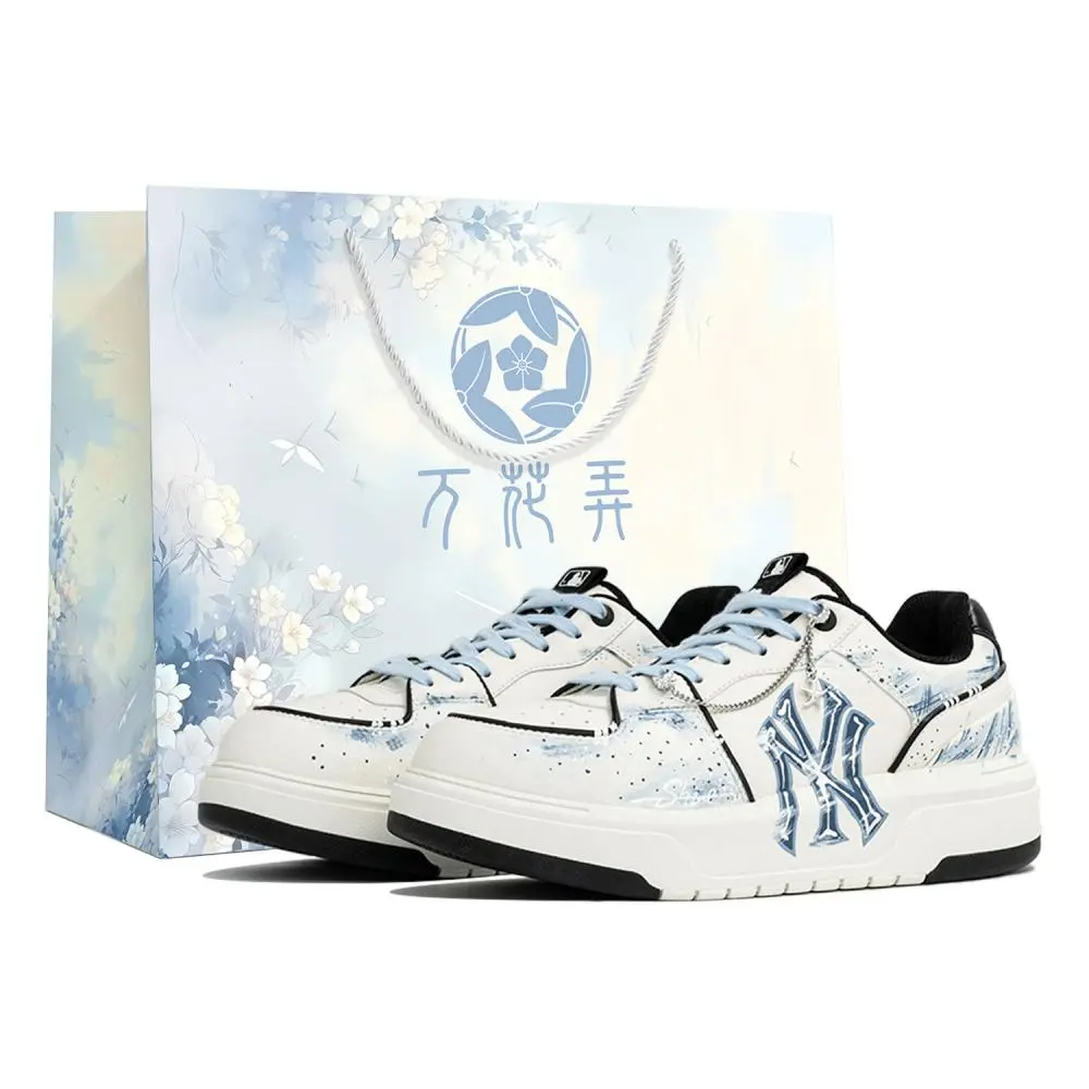 MLB Chunky Liner Wan Hua Nong, Kong, Shopping Bag Abrasion Resistant Low top Skateboard Shoes Unisex Black White Blue