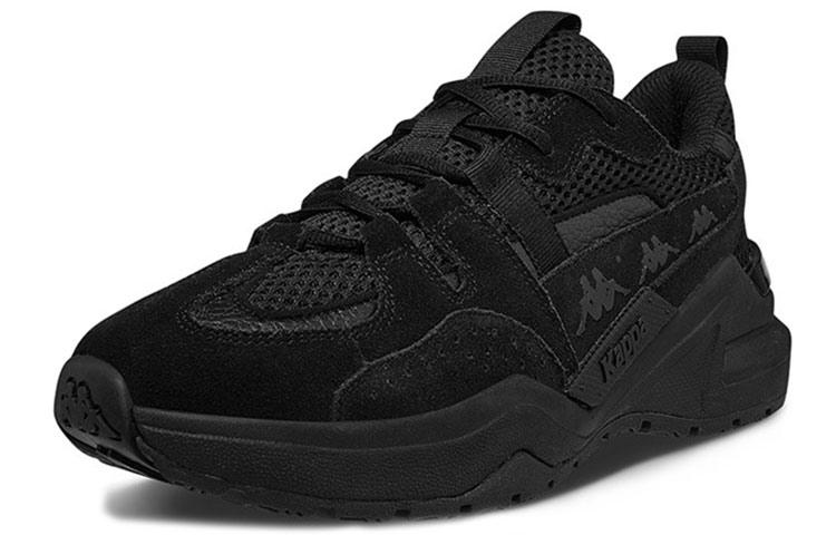 Kappa Label String Cushioning Low-Top Chunky Sneakers Unisex Black