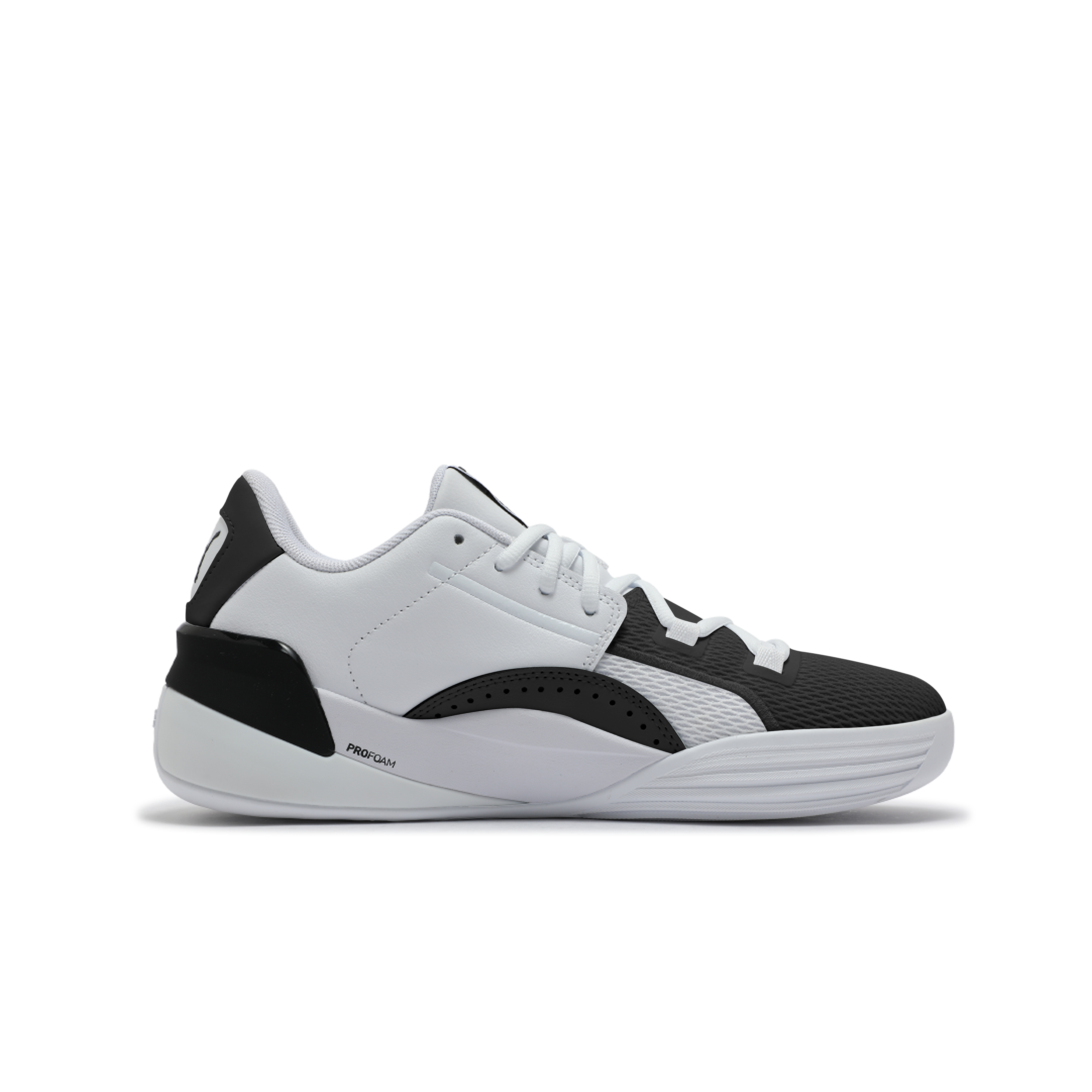 PUMA Clyde Hardwood Team Abrasion Resistant Low top Basketball Shoes Unisex Black White
