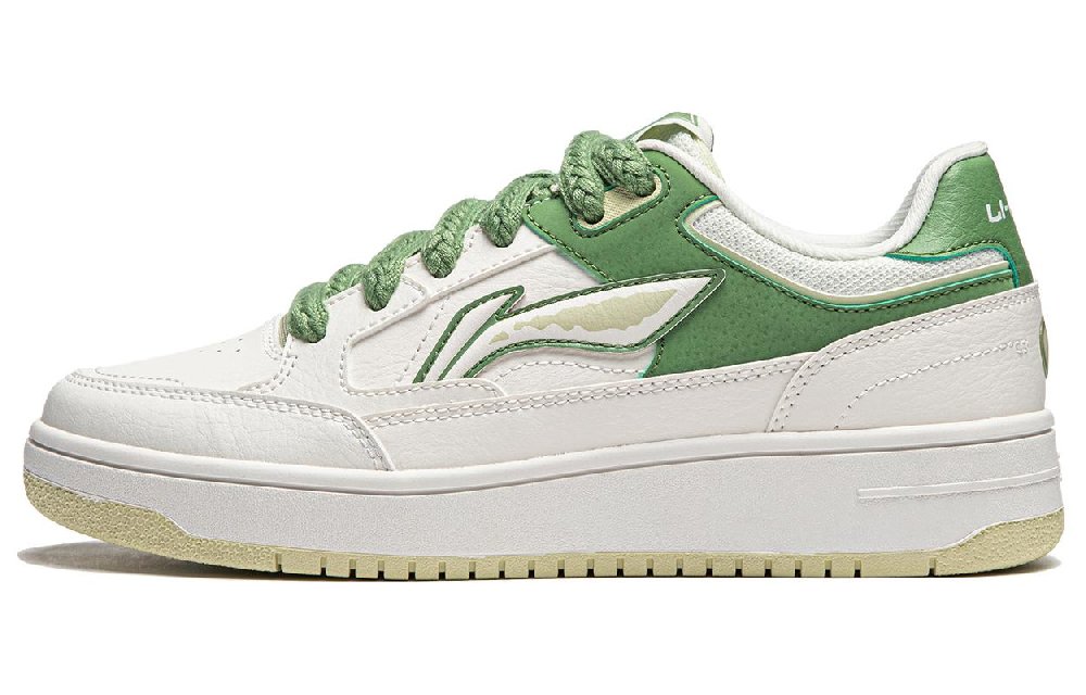 LiNing Tianji Slip Resistant, Abrasion Resistant, Lightweight, Breathable Low Top Skateboard Shoes Women's White Green