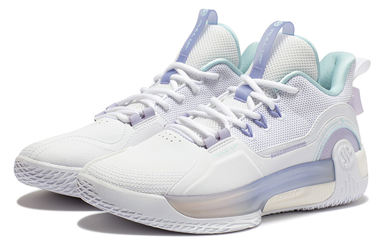 361° Ag Volley Shock Absorbers Slip Resistant, Abrasion Resistant, Breathable Mid Top Basketball Shoes White Blue