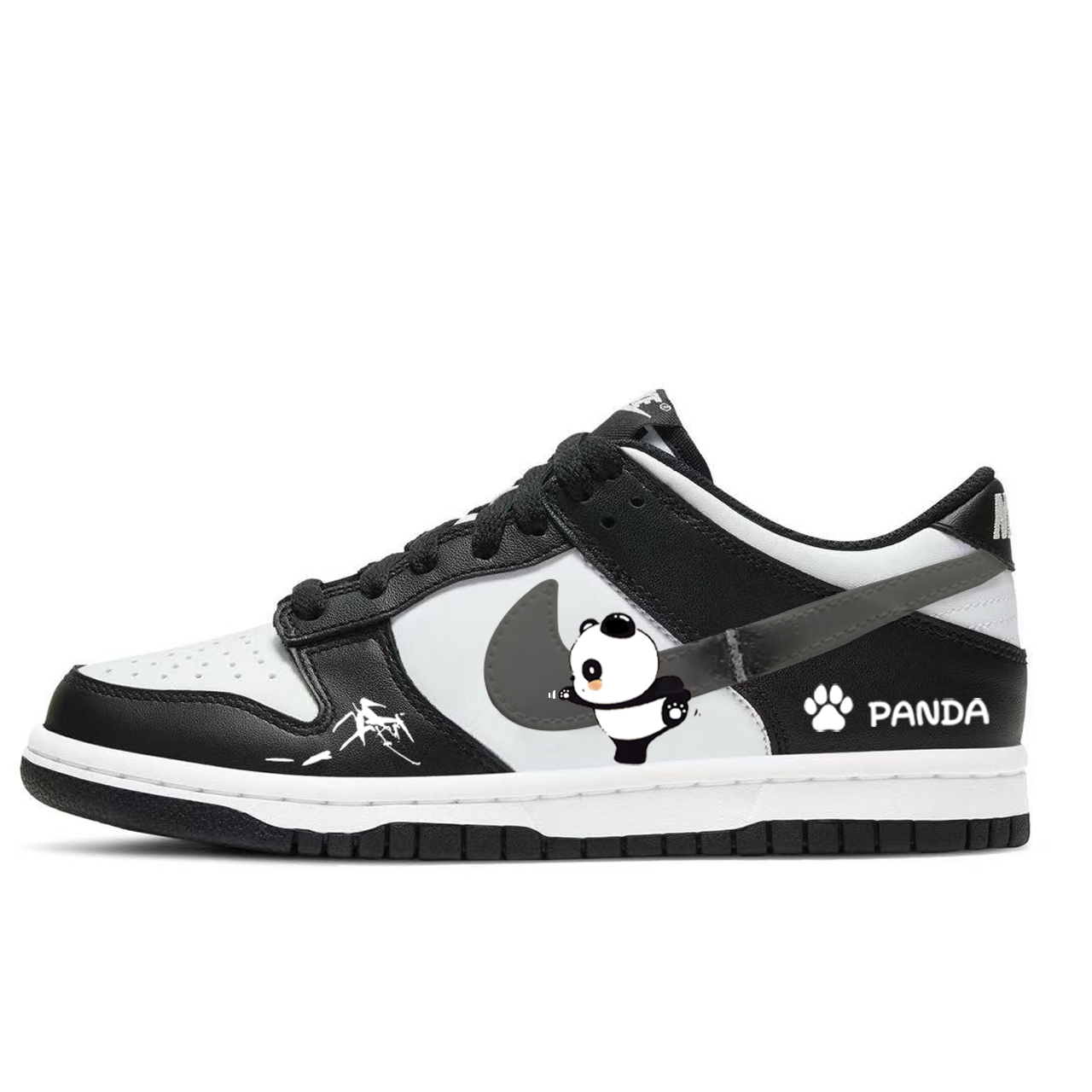 Nike Dunk Abrasion Resistant Low top Skateboard Shoes Unisex Black