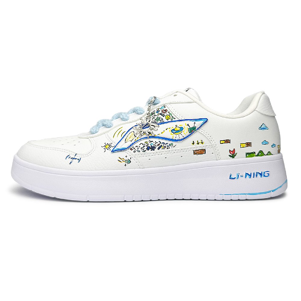 LiNing Pontoon Boats Slip Resistant, Abrasion Resistant, Lightweight Low Top Skateboard Shoes Unisex Sky Blue