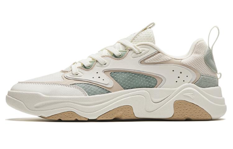Anta Life Collection Back Wave Wear-Resistant Slip-Resistant Low-Top Casual Shoes Women's White Green