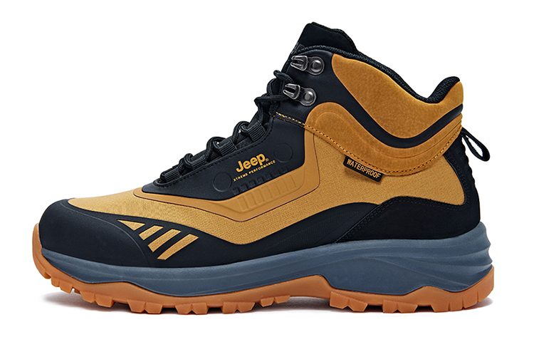Jeep Mountaineering & Hiking Shoes Men High Top Orange Yellow