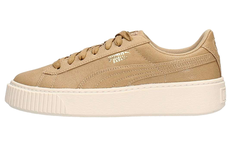 PUMA Basket Platform Cv 'Wheat White' Women's