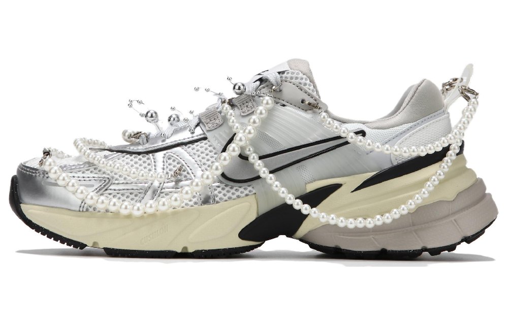 Nike V2K Run Cushioning Breathable Low-Top Casual Running Shoes Women's White Silver
