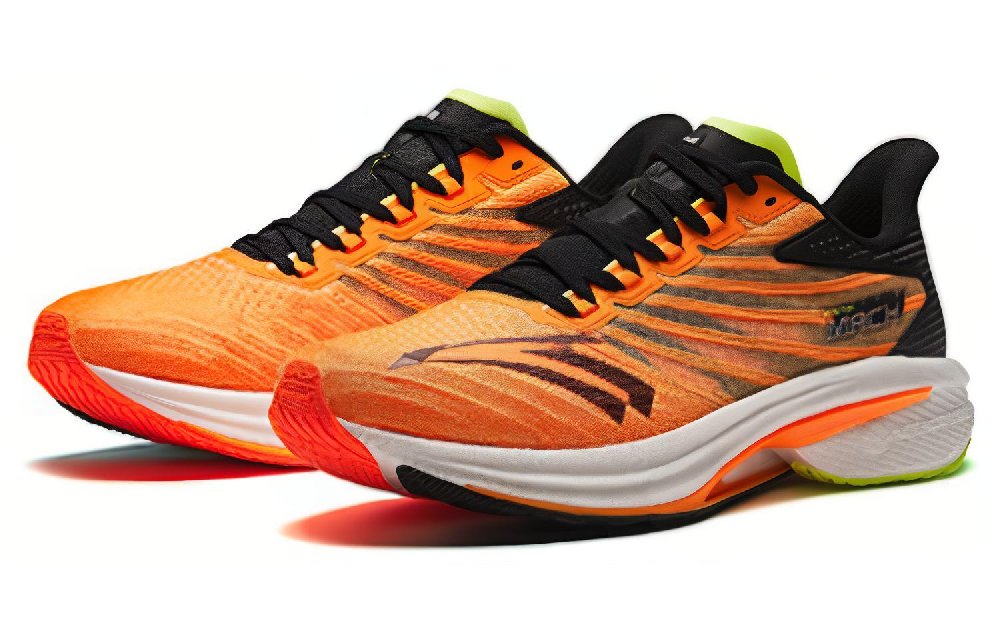 Anta MACH 4.0 Cushioning, Slip Resistant, Rebound Low Top Running Shoes Men's Orange Black