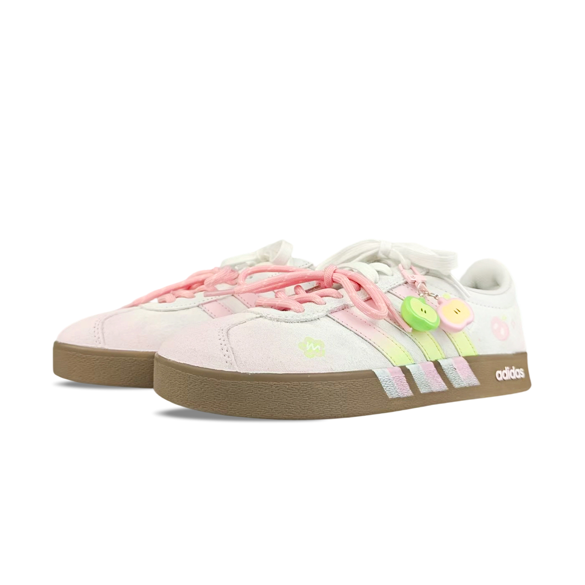 Adidas VL COURT 2.0 Cushioning, Wear Resistant Low Top Skateboard Shoes Unisex Pink White купить в интернет-магазине Yoocart с быстрой доставкой по России.