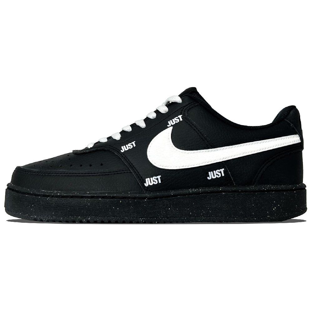 Nike Court Vision Anti-Slip Wear-Resistant Low-Top Skateboard Shoes Unisex Black
