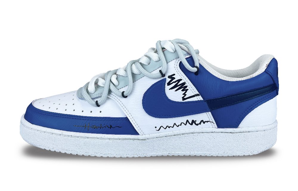 Nike Court Vision Low Anti-Slip Wear-Resistant Low-Top Skateboard Shoes Men's Blue
