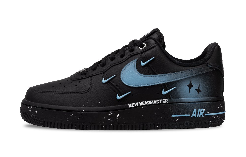 Nike Air Force 1 Anti-Slip Wear-Resistant Low-Top Skateboard Shoes Women's Black Blue
