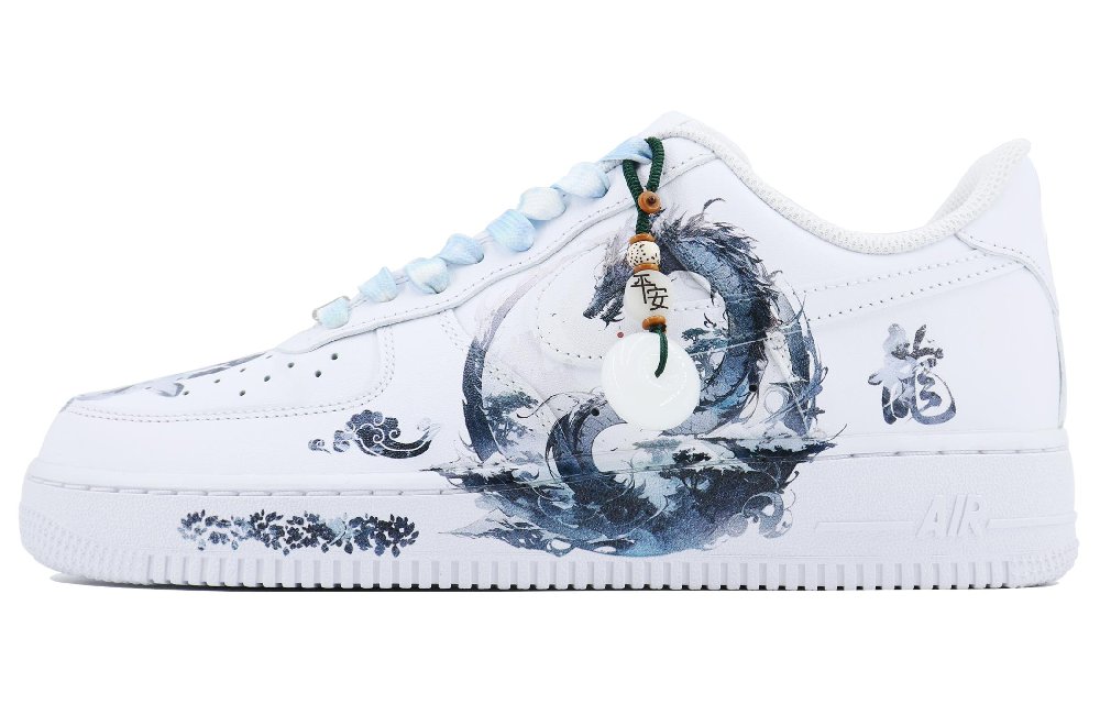 Nike Air Force 1 Dragon SDS Low-Top Skateboard Shoes Men's White Blue