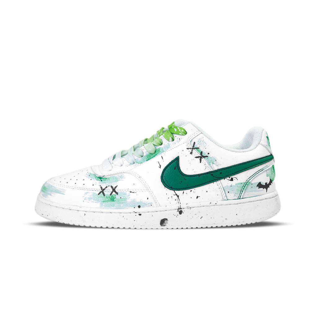 Nike Court Vision 1 Ink Blue Drunken Shadow Lightweight And Breathable Low Top Skateboard Shoes Men's White Green