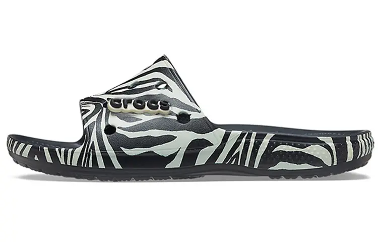 Crocs Slide Slippers Women's Black/Zebra Print