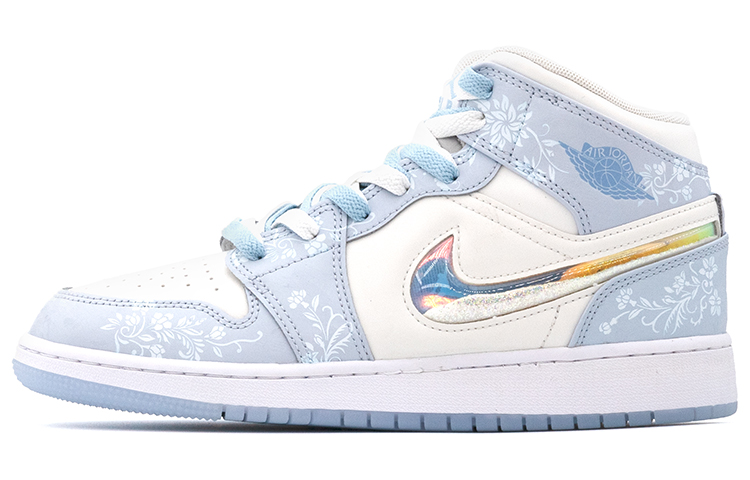 Jordan Air Jordan 1 Mid Top Vintage Basketball Shoes Women's Blue
