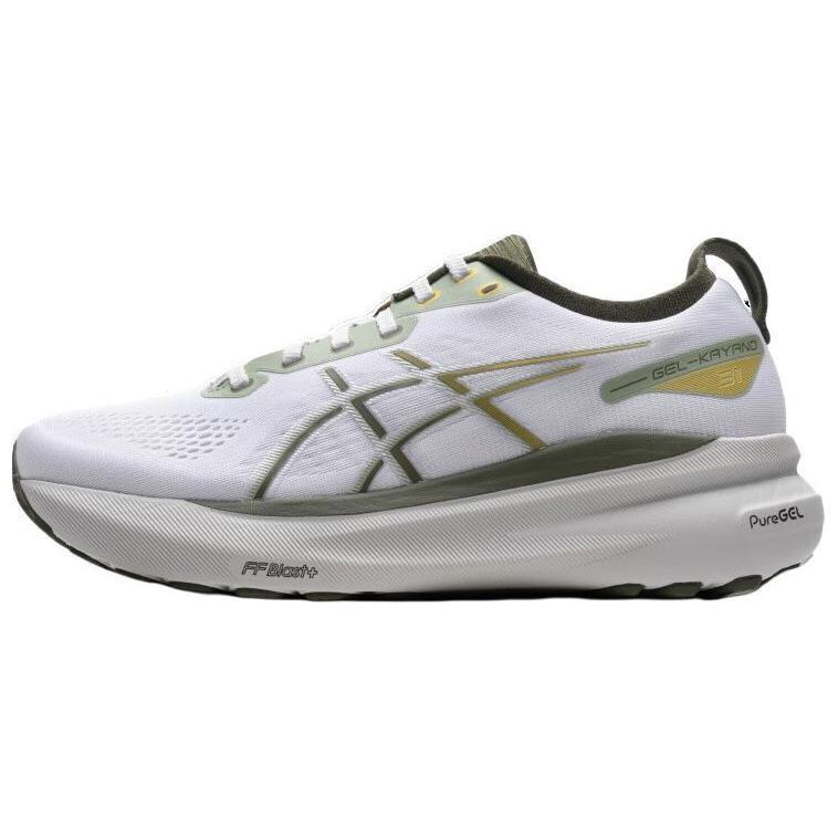 Asics Gel Kayano 31 Abrasion Resistant Breathable Low Top Marathon Long Distance Running Shoes Men's White Green