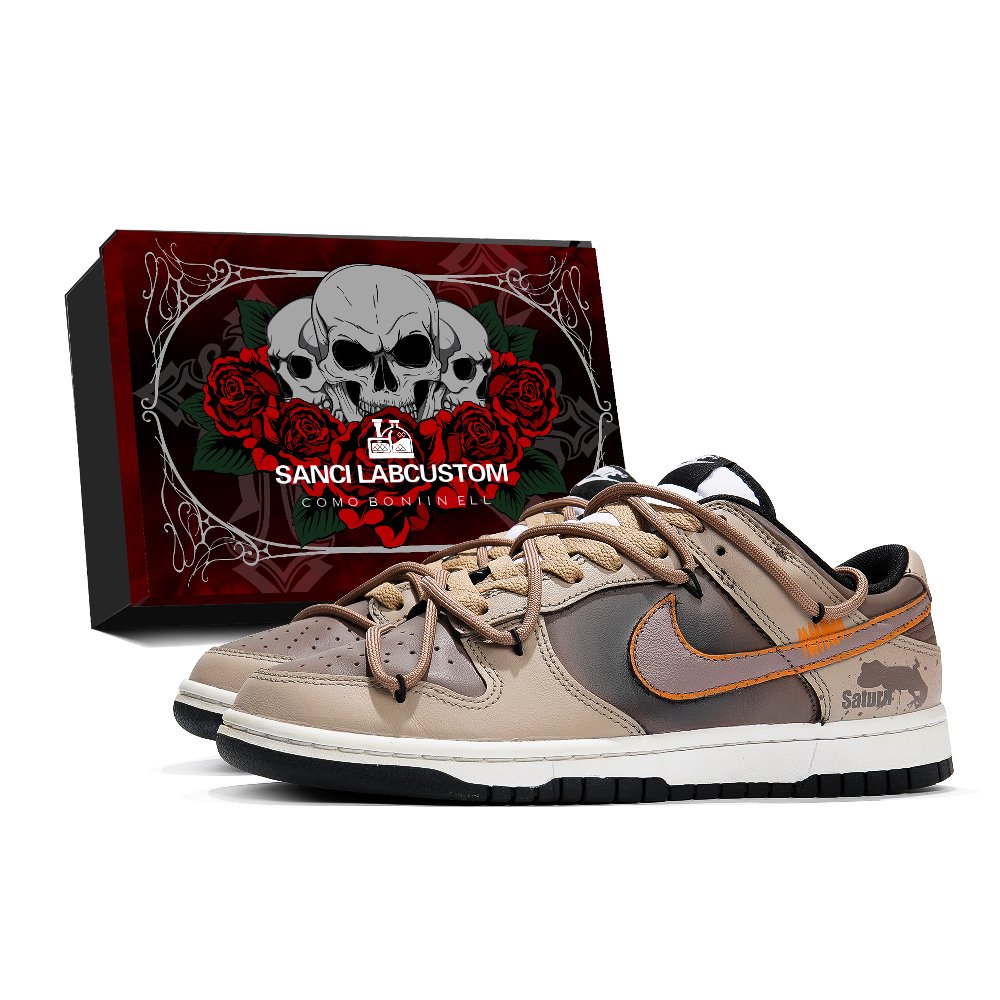Nike Dunk Low Low-Top Skateboard Shoes Men's Mocha