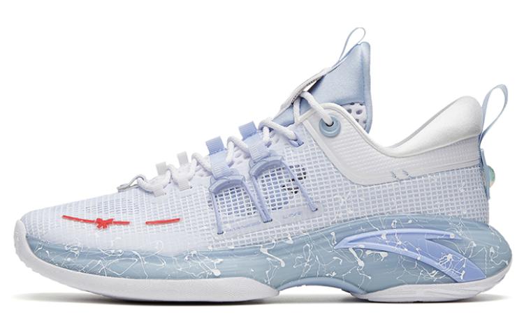 Anta Nitrogen Technology Cushioning Anti-Slip And Wear-Resistant Low-Top Basketball Shoes Men's Blue White