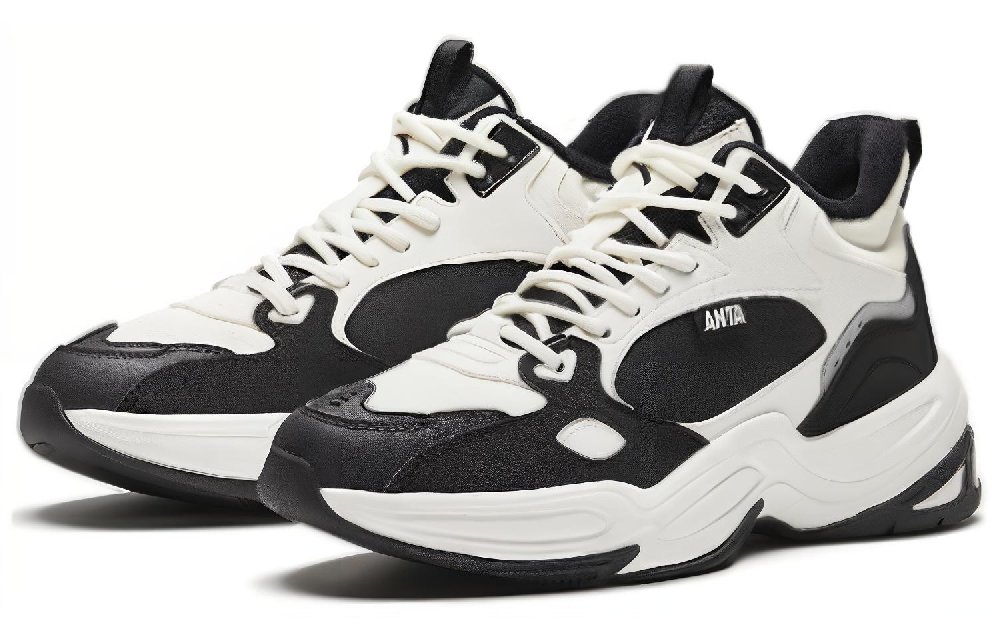 Anta Cushioning Wear-Resistant Low-Top Casual Shoes Women's Black White