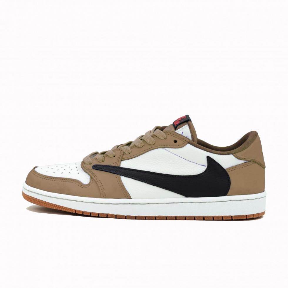 Travis Scott x Jordan Cushioning Anti-Slip And Wear-Resistant Low-Top Vintage Basketball Shoes Women's Brown