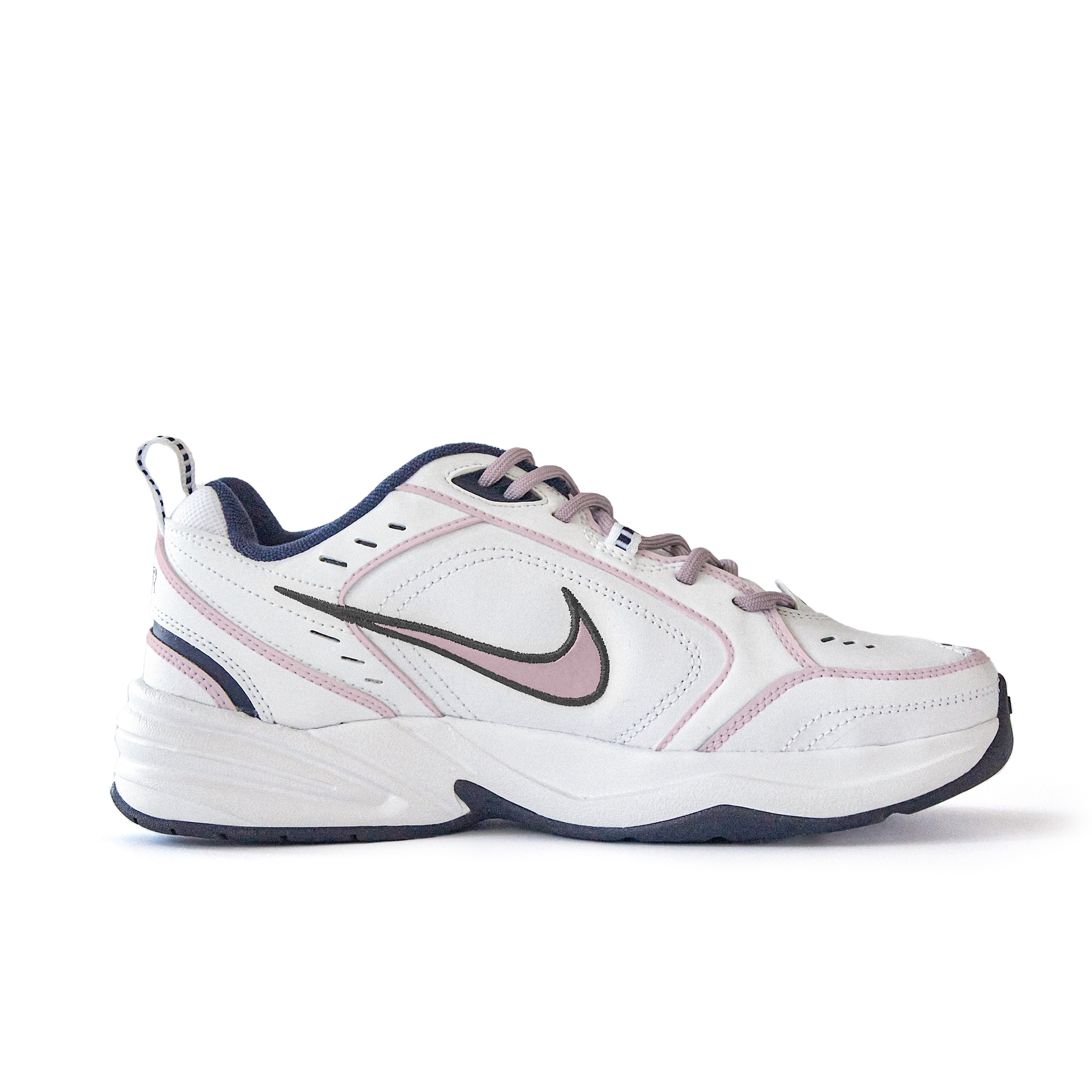 Nike Air Monarch 4 Anti Slip Wear Resistant Low Top Chunky Sneakers Unisex White Pink купить в интернет-магазине Yoocart с быстрой доставкой по России.
