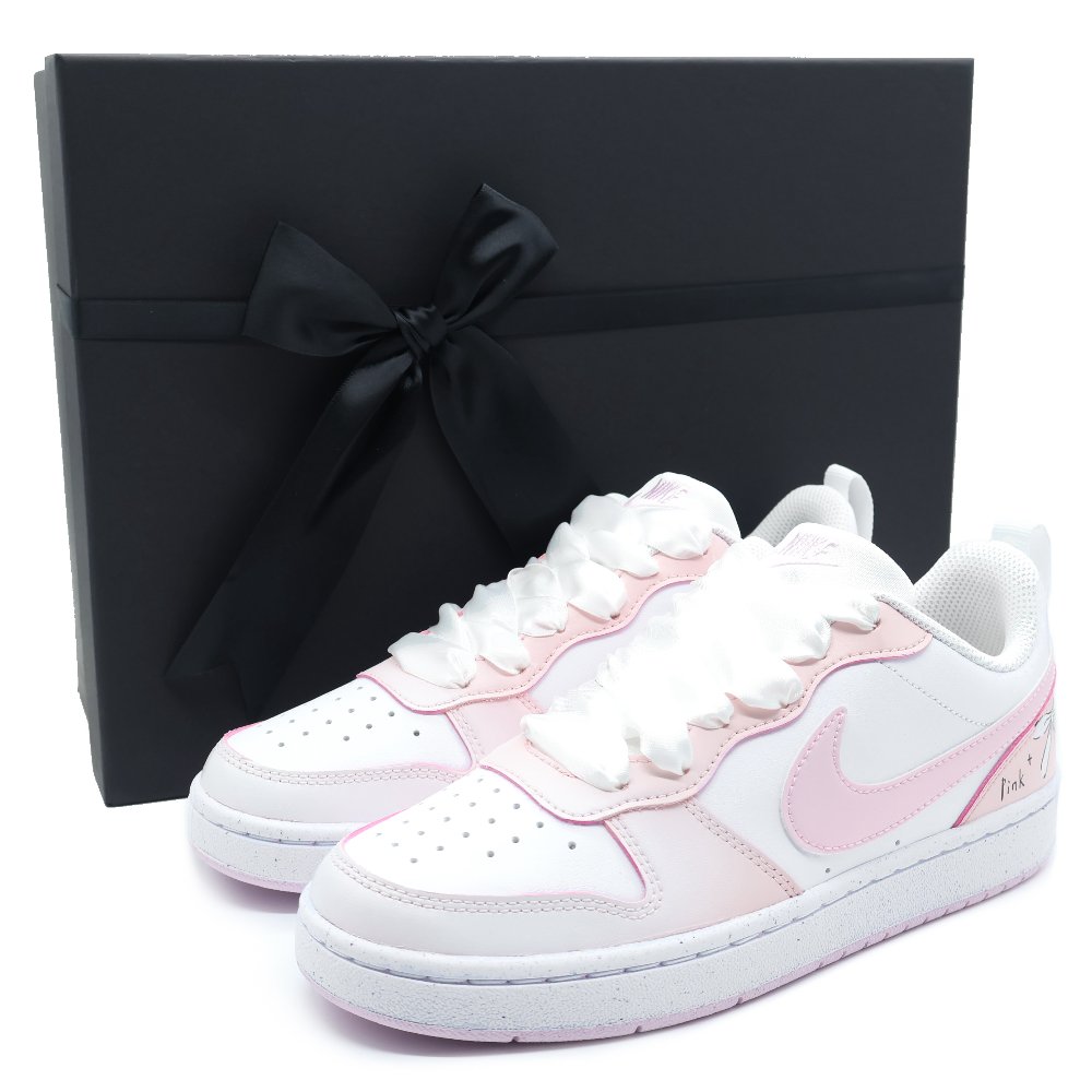 Nike Court Borough Low Top Skateboard Shoes GS Pink