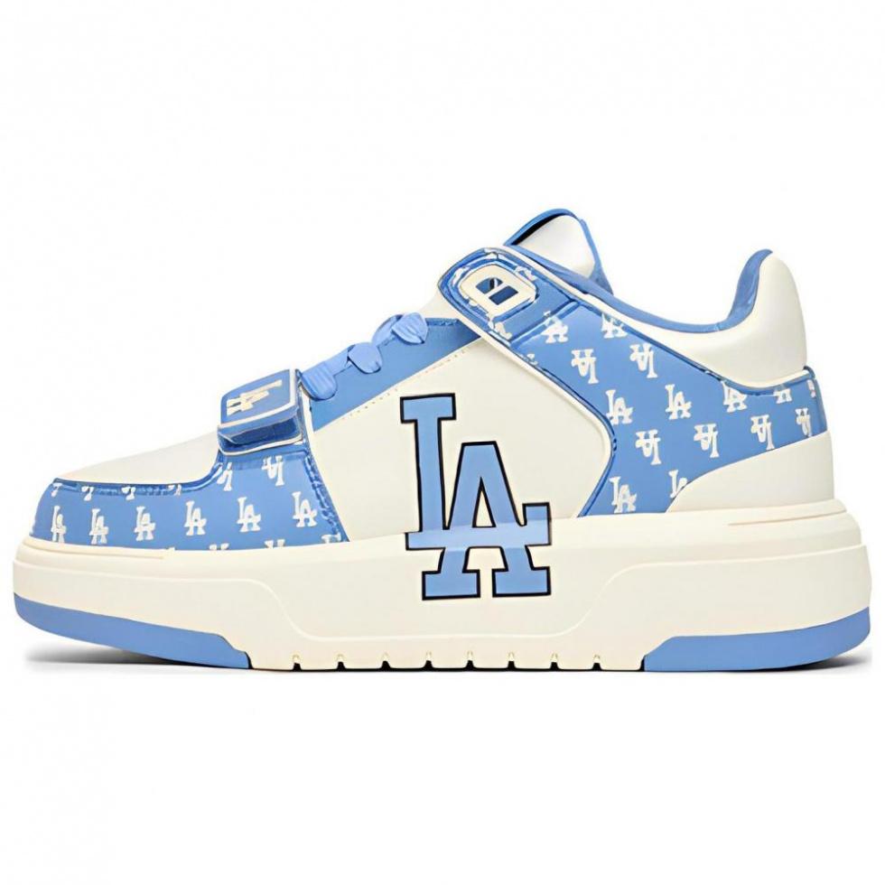 MLB Chunky Liner Basic Anti Slip Wear Resistant Mid Top Skateboard Shoes Unisex Blue White