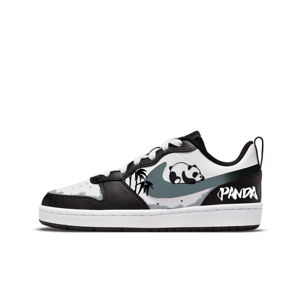Nike Court Borough 2 Skateboard Shoes Women's Low-Top Black White Gray