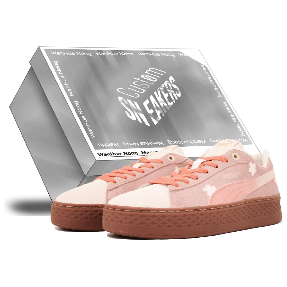 PUMA Smash Platform SD Kaleidoscope Cherry Blossom Ice Cream Shopping Bag Low-Top Skateboard Shoes Women's Pink