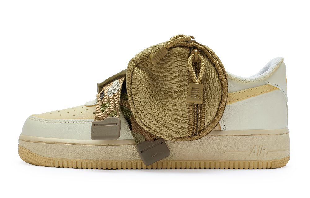 Nike Air Force 1 811 Manufacturing Slip Resistant Low Top Skateboard Shoes GS Beige Army Green