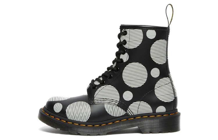 Dr. Martens Dr.Martens 1460 Polka Dot Smooth Leather Lace Up Boots 'Black' Women's