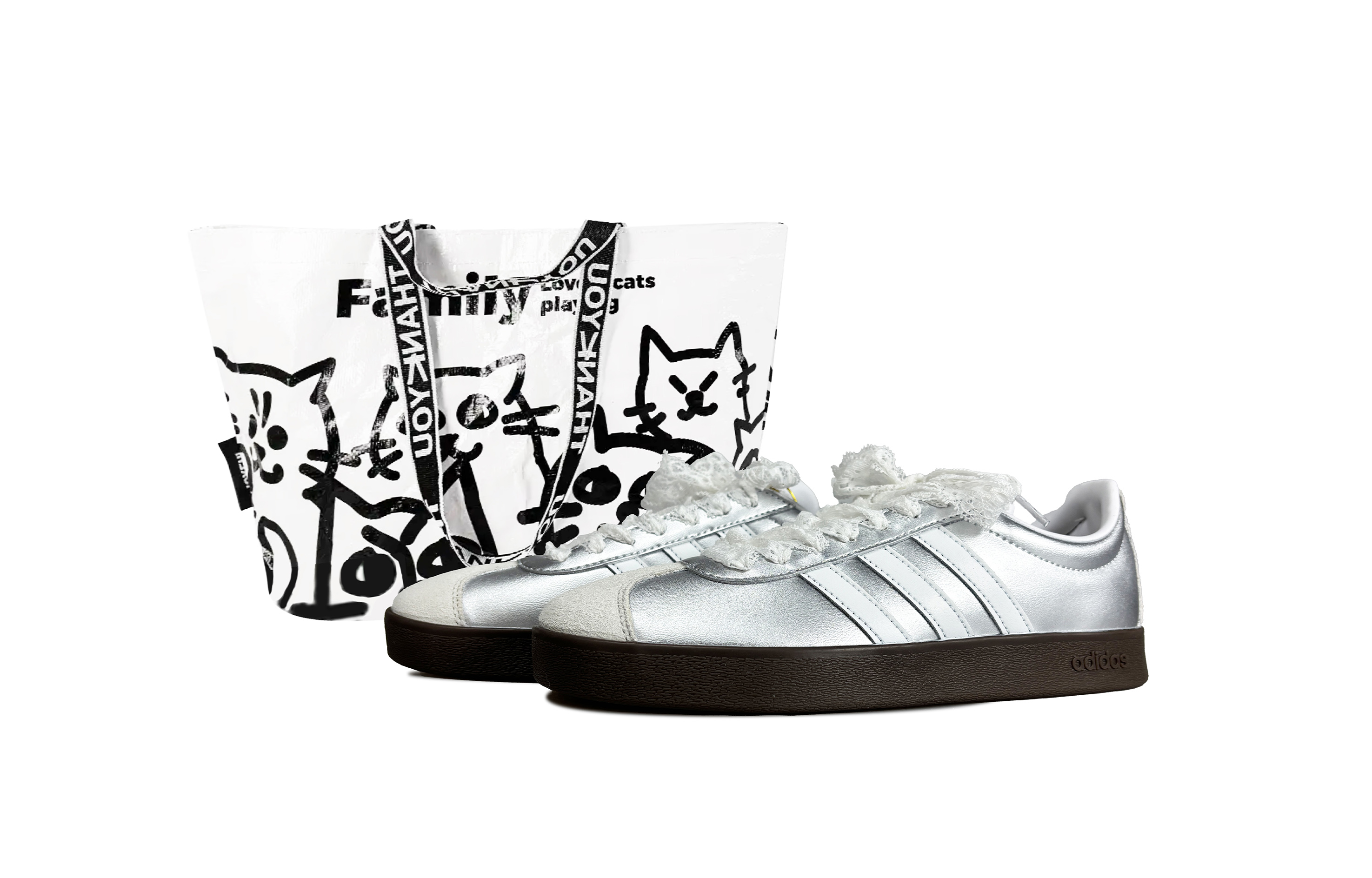 Adidas Neo VL Court 2.0 Silver Star Lace Anti Slip Wear Resistant Low Top Skateboard Shoes Unisex Silver купить в интернет-магазине Yoocart с быстрой доставкой по России.