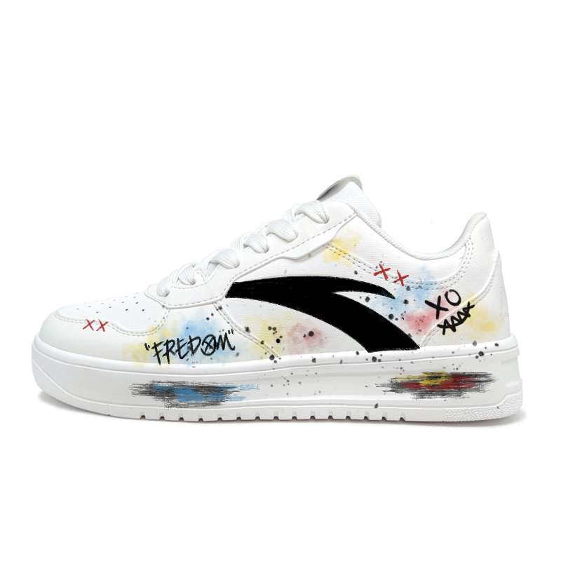Anta Relaxed Wear resistant And Lightweight Low Top Skateboard Shoes Unisex White