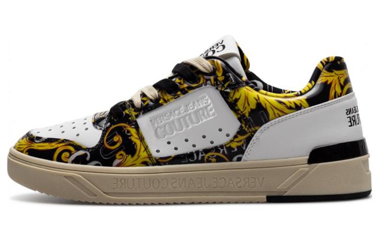 VERSACE JEANS Stylish Skateboarding Shoes Men's Black White