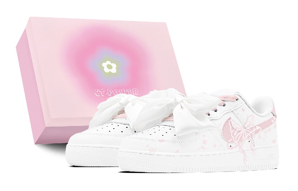 Nike Air Force 1 Low Air Force 1 Anti-Slip Wear-Resistant Low-Top Skateboard Shoes Women's Pink White