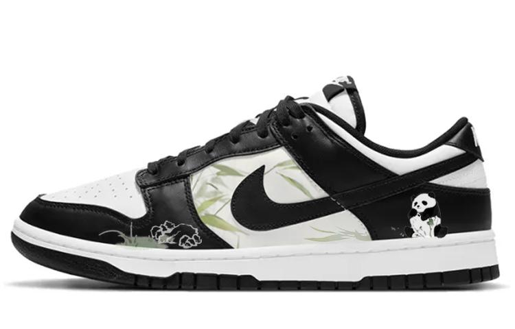Nike Dunk Anti-Slip Wear-Resistant Low-Top Skateboard Shoes Men's Black White