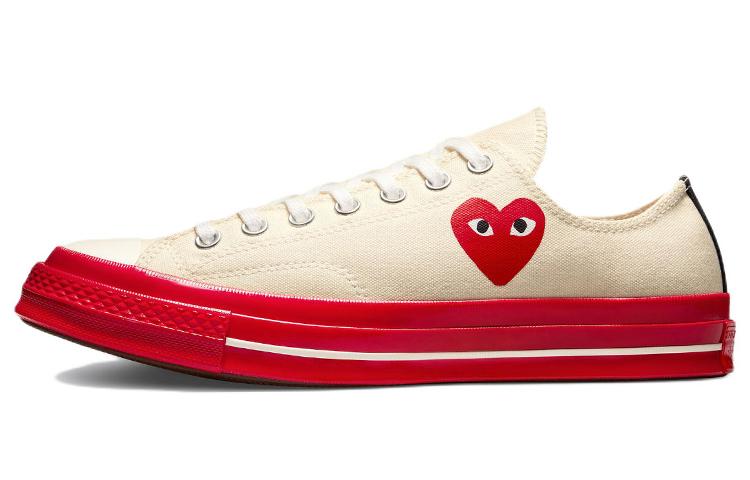 Converse Chuck Taylor All Star 70 Ox Comme Des Garcons Play Egret Red Midsole
