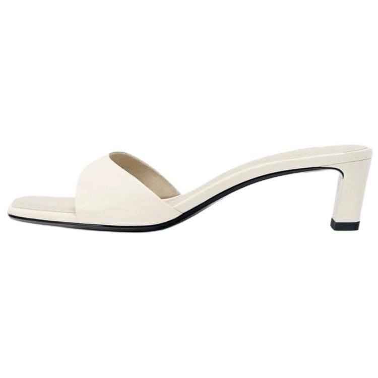 ZARA Abrasion Resistant Slide Slippers Women's Light Beige Yellow