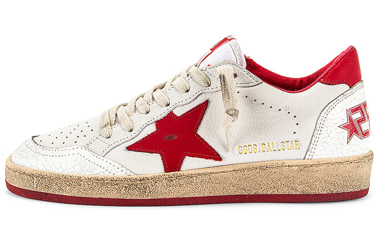 Golden Goose Ball Star Low-Top Stylish Skateboarding Shoes Women's White Old-fashioned