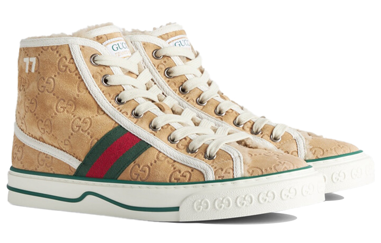 GUCCI Tennis 1977 High Gg Brown Suede Women's купить в интернет-магазине Yoocart с быстрой доставкой по России.