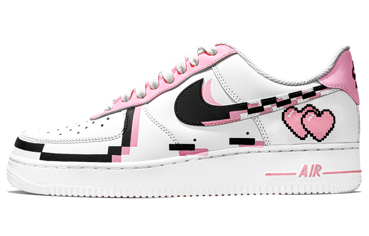 Nike Air Force 1 Low Low-Top Skateboard Shoes Women's White Black Pink