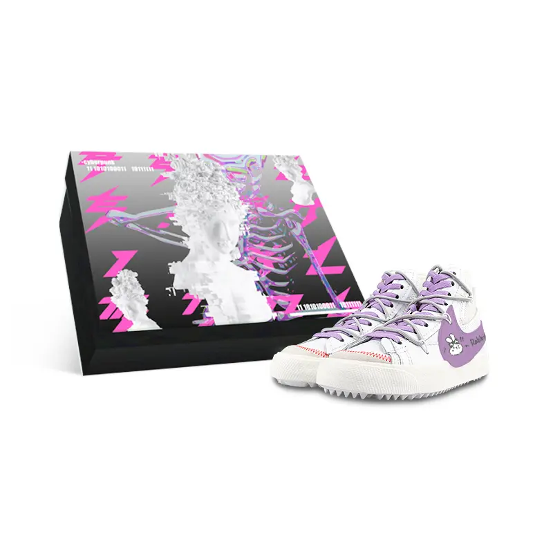 Nike Blazer Mid top Skateboard Shoes Unisex White Purple