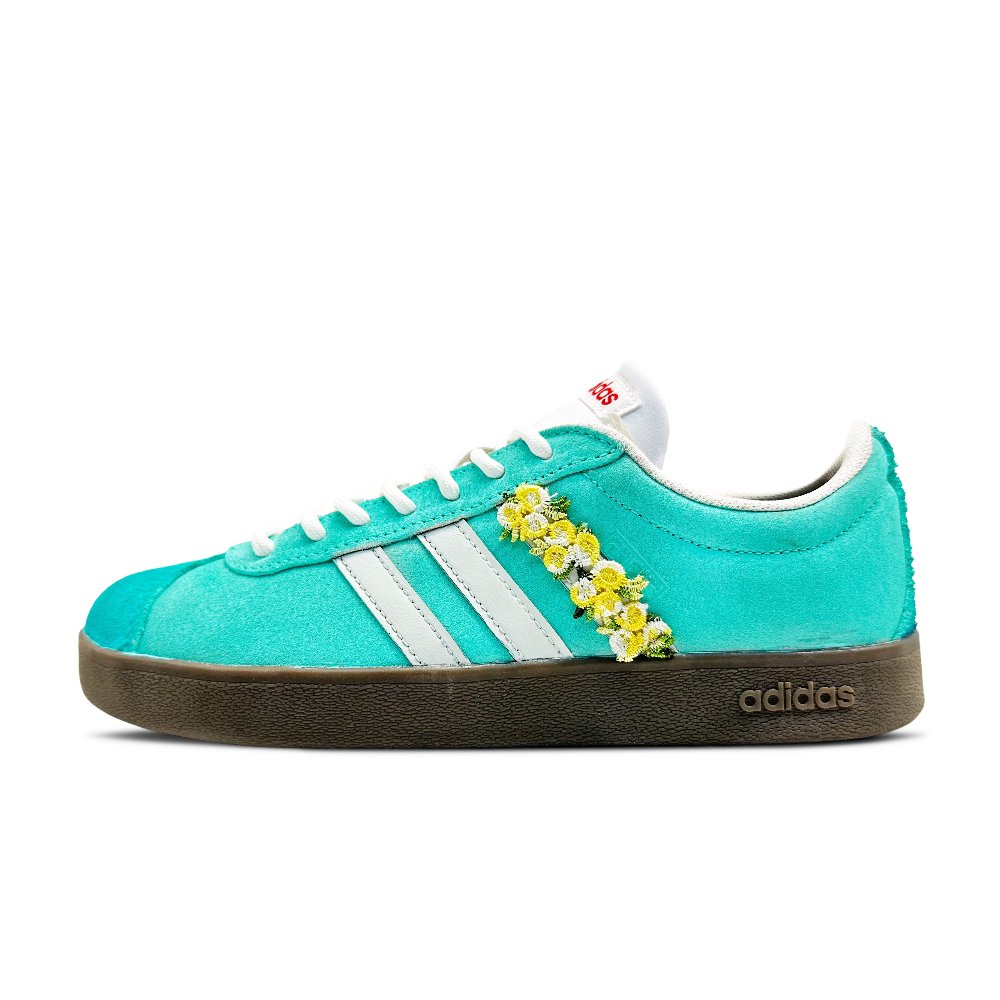 Adidas VL COURT 2.0 Jade Wave Wear resistant And Lightweight Low Top Skateboard Shoes Unisex Green