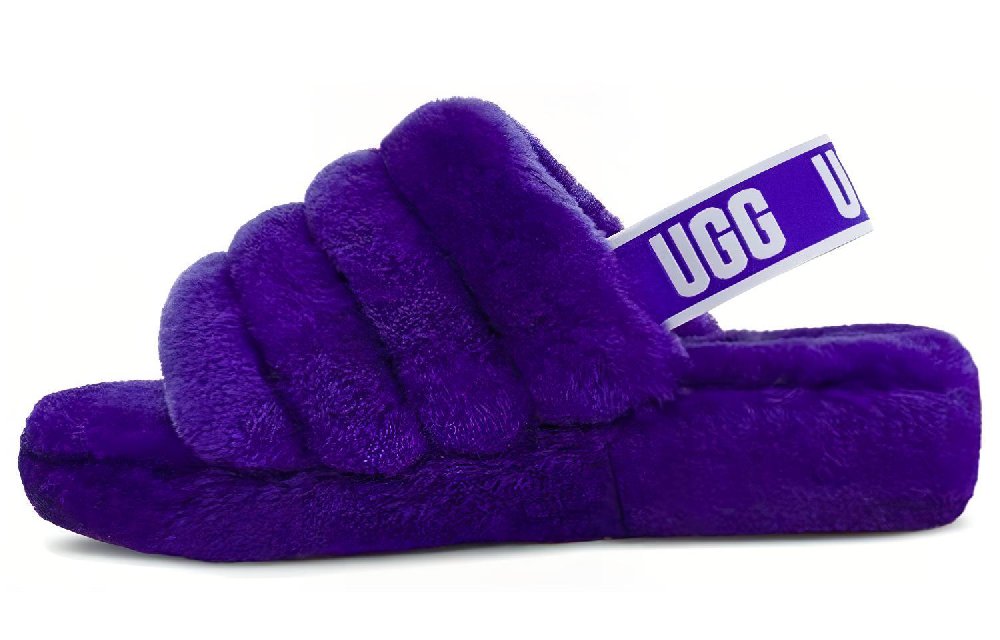 UGG Fluff Yeah Slide Minimalistic Thick Sole Purple Women's