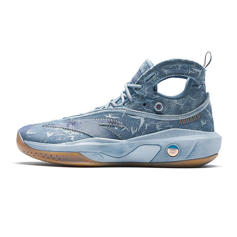 Anta KT8 Tanabata Slip-Resistant High-Top Basketball Shoes Men's Blue Gray