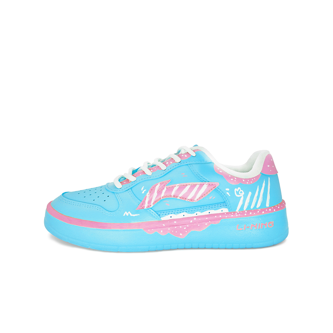 LiNing Pontoon Boats BJL2 Fashion Versatile Breathable Low top Skateboard Shoes Women's Blue Pink White